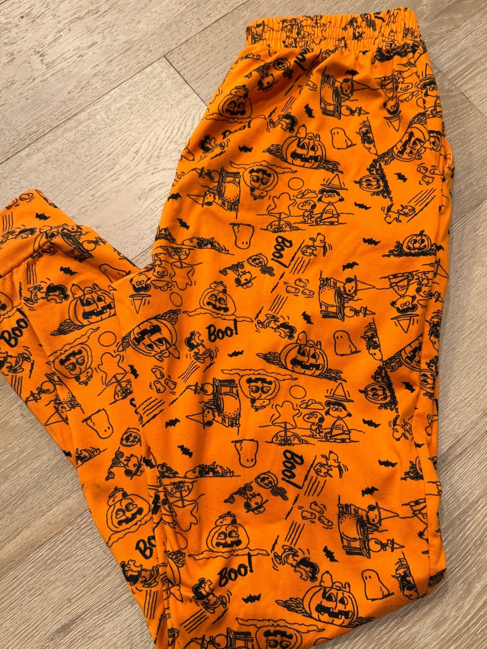 Peanuts Orange Halloween Print Jogger Lounge Pants